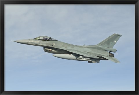 Framed Chilean Air Force F-16 soars through the sky over Brazil Print