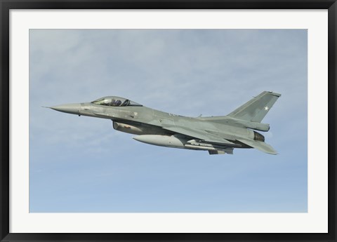 Framed Chilean Air Force F-16 soars through the sky over Brazil Print