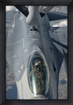 Framed US Air Force F-16C Fighting Falcon Refueling Print