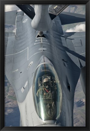 Framed US Air Force F-16C Fighting Falcon Refueling Print