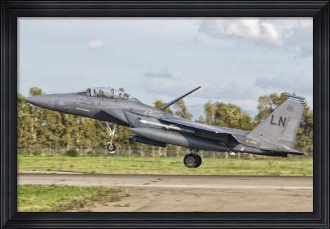 Framed F-15E Strike Eagle, Decimomannu Air Base, Italy Print