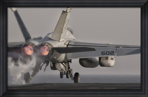 Framed EA-18G Growler Taking Off from USS George HW Bush Print