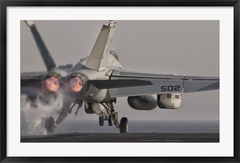 Framed EA-18G Growler Taking Off from USS George HW Bush Print