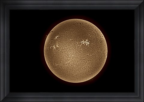 Framed Sun in Hydrogen Alpha Print