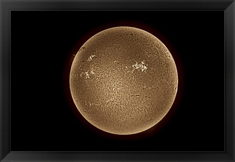 Framed Sun in Hydrogen Alpha Print