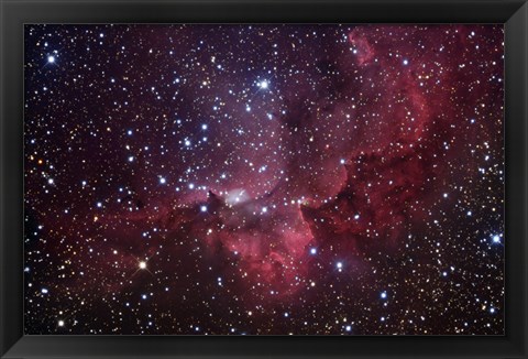 Framed Emission Nebula in the Constellation Cepheus (NGC 7380) Print