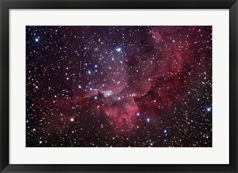 Framed Emission Nebula in the Constellation Cepheus (NGC 7380) Print