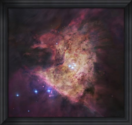 Framed Trapezium Cluster at Center of Orion Nebula Print