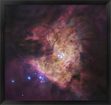 Framed Trapezium Cluster at Center of Orion Nebula Print