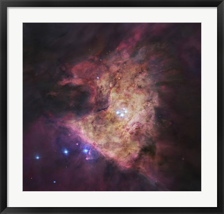 Framed Trapezium Cluster at Center of Orion Nebula Print