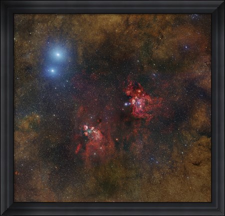 Framed Cat&#39;s Paw and Lobster Nebulae in Scorpius Print