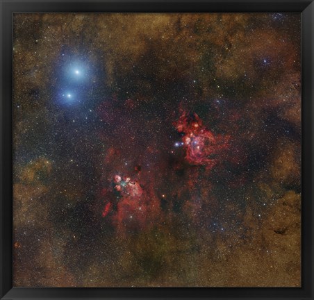 Framed Cat&#39;s Paw and Lobster Nebulae in Scorpius Print