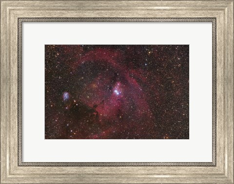 Framed Cone Nebula region in Monoceros Print