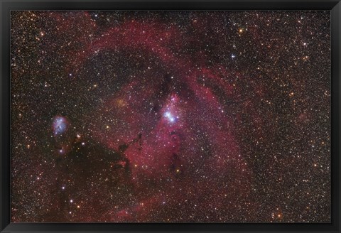 Framed Cone Nebula region in Monoceros Print