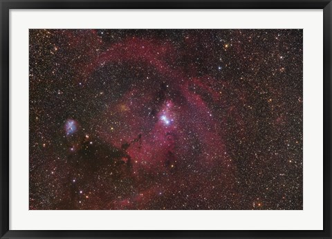 Framed Cone Nebula region in Monoceros Print