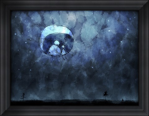 Framed Sitting on the Moon Print
