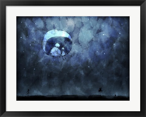 Framed Sitting on the Moon Print