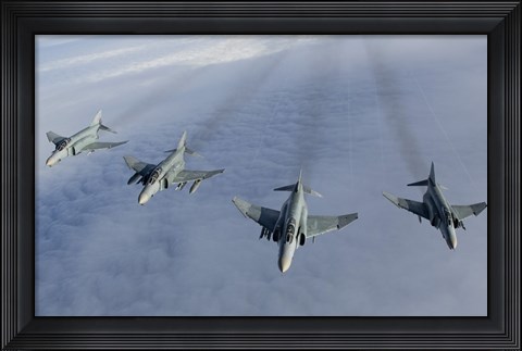 Framed Formation of Luftwaffe F-4F Phantom II&#39;s Print
