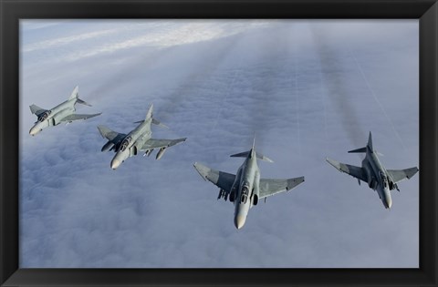 Framed Formation of Luftwaffe F-4F Phantom II&#39;s Print