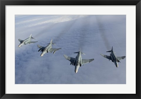 Framed Formation of Luftwaffe F-4F Phantom II&#39;s Print