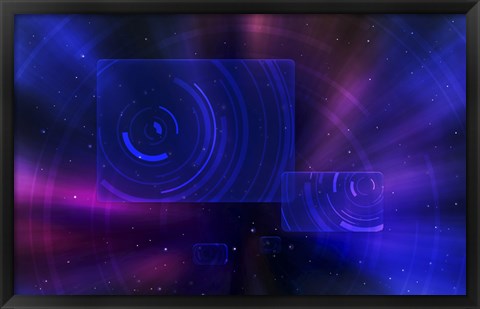 Framed Space Travel Scene Print