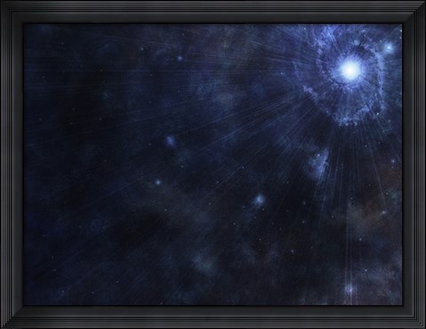 Framed Bright Star in Outer Space Print