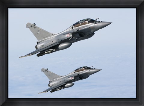 Framed Two Dassault Rafale B&#39;s of the French Air Force (side view) Print
