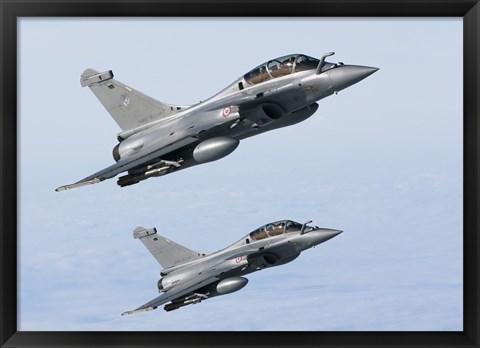 Framed Two Dassault Rafale B&#39;s of the French Air Force (side view) Print