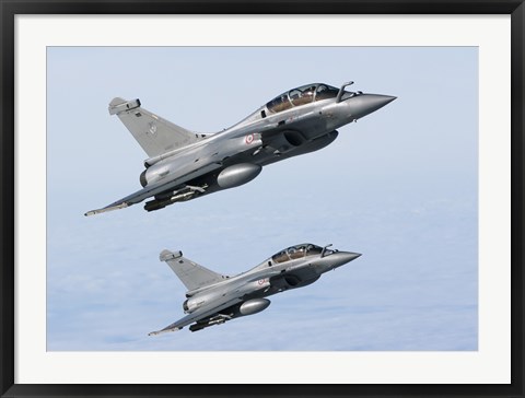 Framed Two Dassault Rafale B&#39;s of the French Air Force (side view) Print