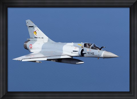 Framed Mirage 2000C of the French Air Force (blue &amp; white) Print