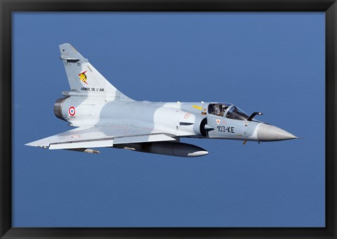 Framed Mirage 2000C of the French Air Force (blue &amp; white) Print