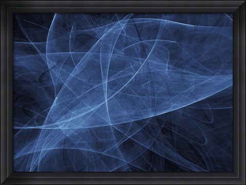 Framed Abstract Blue Two Print