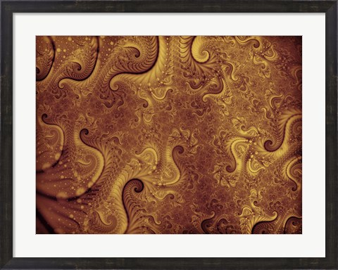 Framed Abstract Illustration in Gold Print