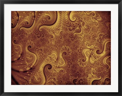 Framed Abstract Illustration in Gold Print