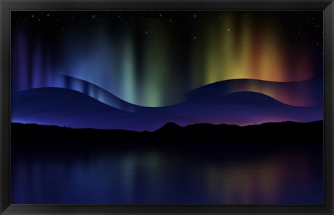 Framed Northern Lights Abstract Print