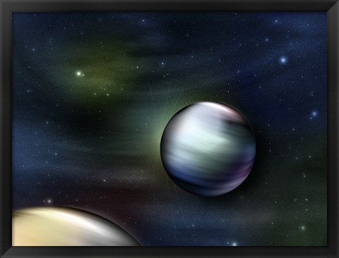 Framed Planets in Space Print