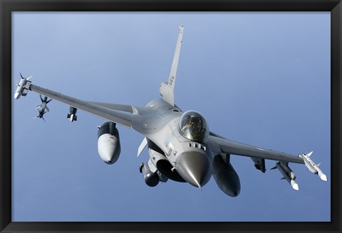 Framed Dutch F-16AM Over the Mediterranean Sea (front view) Print