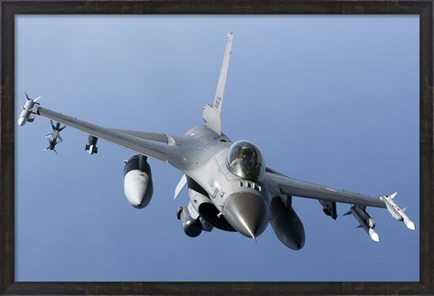 Framed Dutch F-16AM Over the Mediterranean Sea (front view) Print