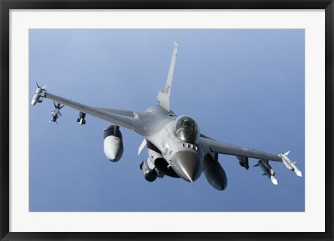 Framed Dutch F-16AM Over the Mediterranean Sea (front view) Print