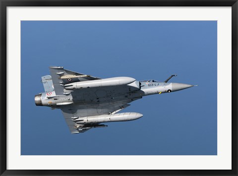 Framed Mirage 2000C of the French Air Force (bottom view) Print