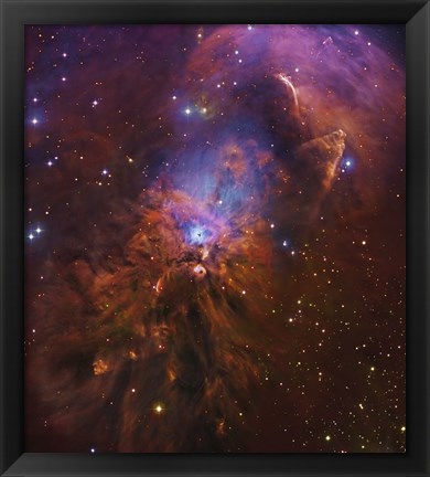 Framed Bright Reflection Nebula in Orion Print