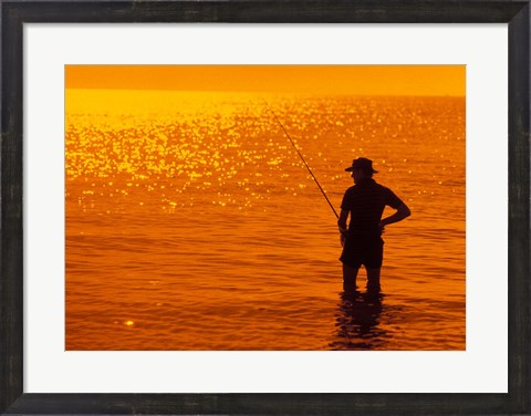 Framed Fishing, Surfer&#39;s Paradise, Australia Print
