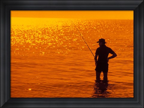 Framed Fishing, Surfer&#39;s Paradise, Australia Print