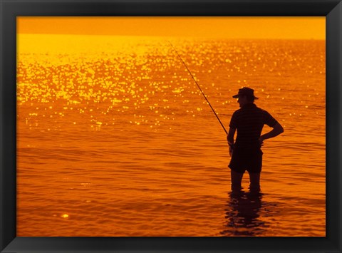 Framed Fishing, Surfer&#39;s Paradise, Australia Print