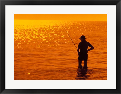 Framed Fishing, Surfer&#39;s Paradise, Australia Print