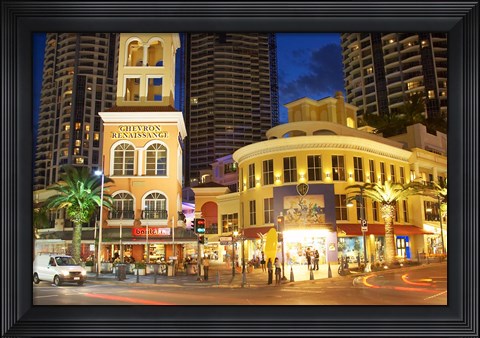 Framed Chevron Renaissance Mall, Surfers Paradise, Gold Coast, Queensland, Australia Print