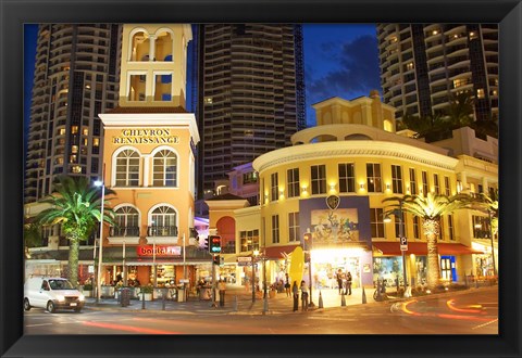 Framed Chevron Renaissance Mall, Surfers Paradise, Gold Coast, Queensland, Australia Print