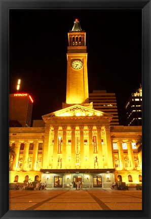 Framed City Hall, King George Square, Brisbane, Queensland, Australia Print