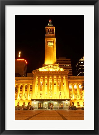 Framed City Hall, King George Square, Brisbane, Queensland, Australia Print