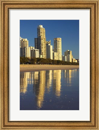 Framed Early Morning Light on Surfers Paradise, Gold Coast, Queensland, Australia Print